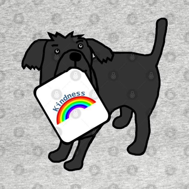 Cute Dog with Kindness Rainbow Sign by ellenhenryart